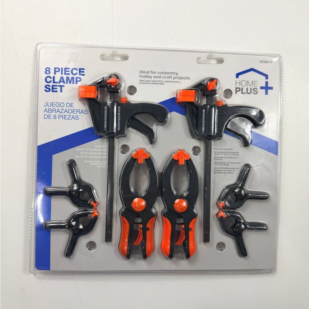 Home Plus 8 Piece Clamp Set 9298878 Black Orange F Spring Hobby Clamps New